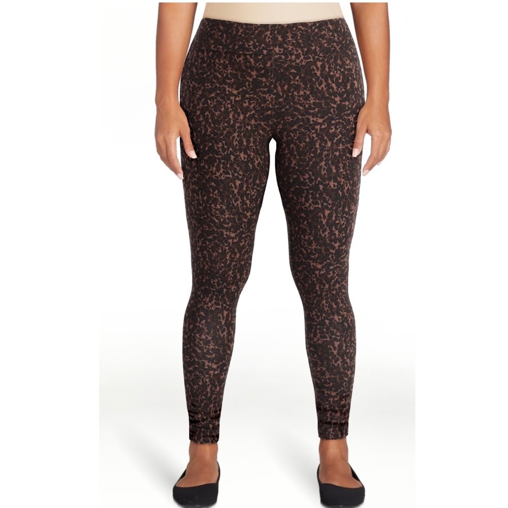 Terra & Sky Leggings Leopard Print Brown High Rise NWT Mob Wife Plus Size 1X